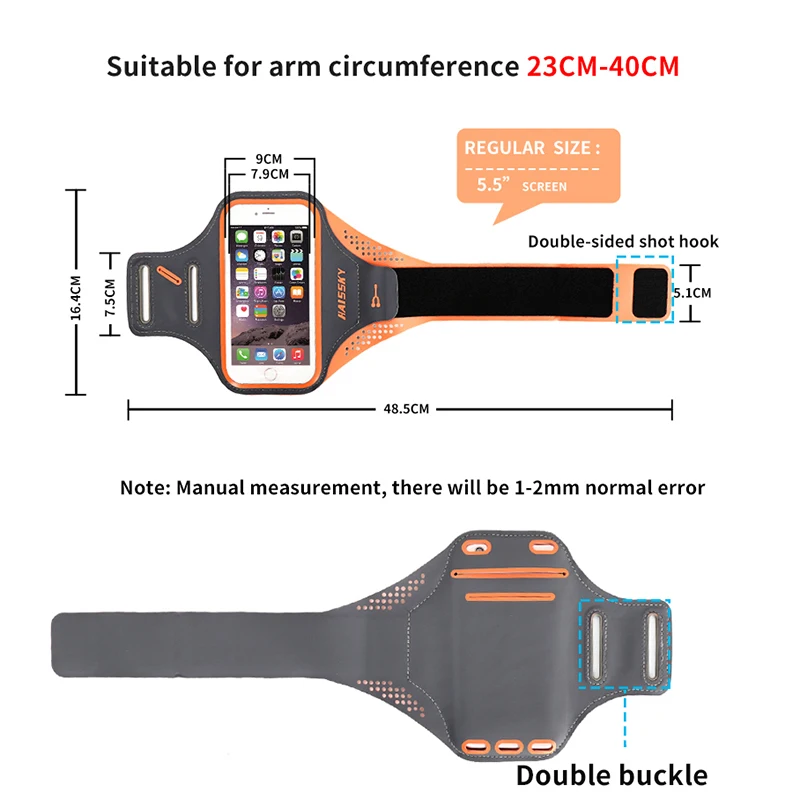 Bracciali da corsa HAISSKY per iPhone 14 13 12 11 Pro Max custodia per fascia da braccio per sport all'aria aperta custodia per telefono per Samsung S22 S21 Xiaomi