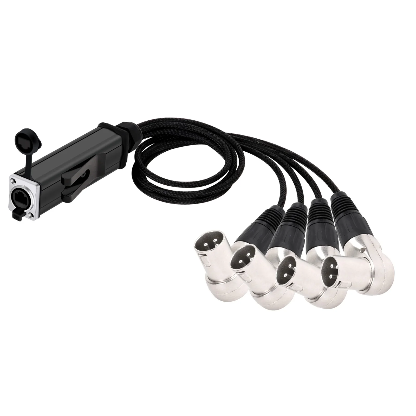 Imagem -05 - Ângulo Direito Xlr Masculino e Feminino Cabo de Áudio Splitter Extensão de Rede Palco Estúdio Speaker Rj45 Conversor Cat5 3pin