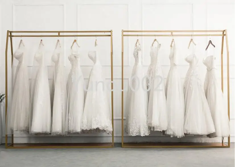 Wedding Dress Rack, Display Rack Wedding Dress Shop High-grade Floor Hanger, Special Wedding Dress Rack for Film Studio Golden