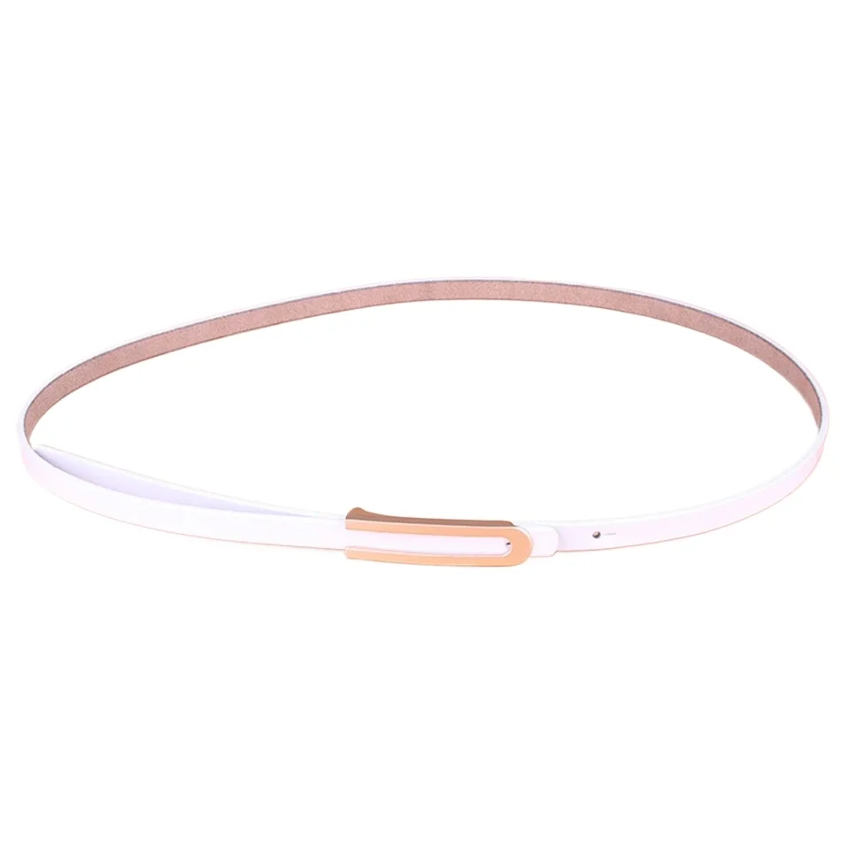 

White Genuine Leather Women Belt Red Smooth Buckle Belt Dress Ladies Real Leather Cowhide Thin Fashion Female Belt for Dress