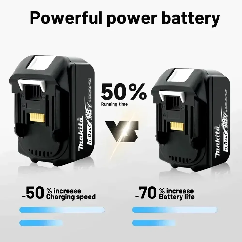 Original MAKITA 18V Rechargeable Battery 18V 5.0Ah Lithium Ion Cell With Battery indicator For Makita Power Tools 5Ah Battery