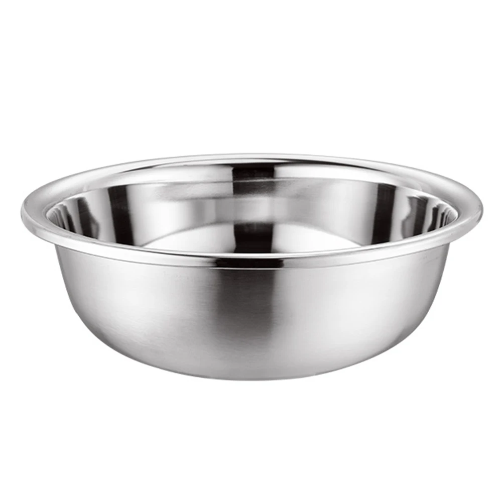 

Stainless Steel Basin 304 Durable Soup Bowl for Washing Fruits Vegetables Kneading Dough Easy Cleaning Home Kitchen Tableware