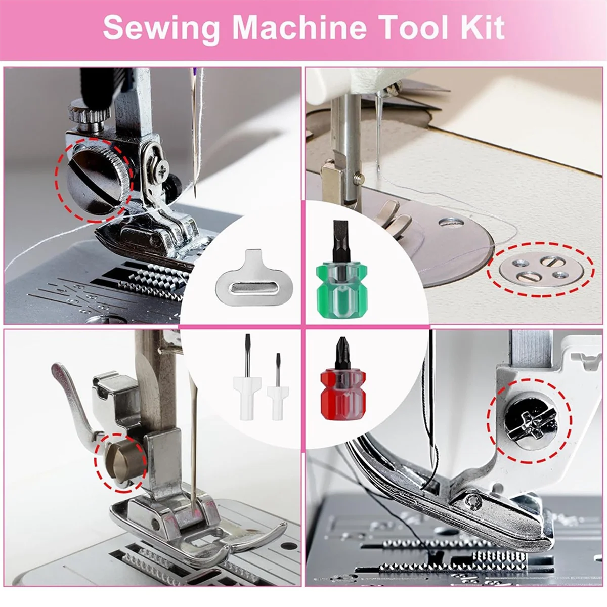 

16pcs Sewing Machine Cleaning Kit, Sewing Machine Crevice Cleaning Tools Including Dual-Head Brush Screwdriver&A36G