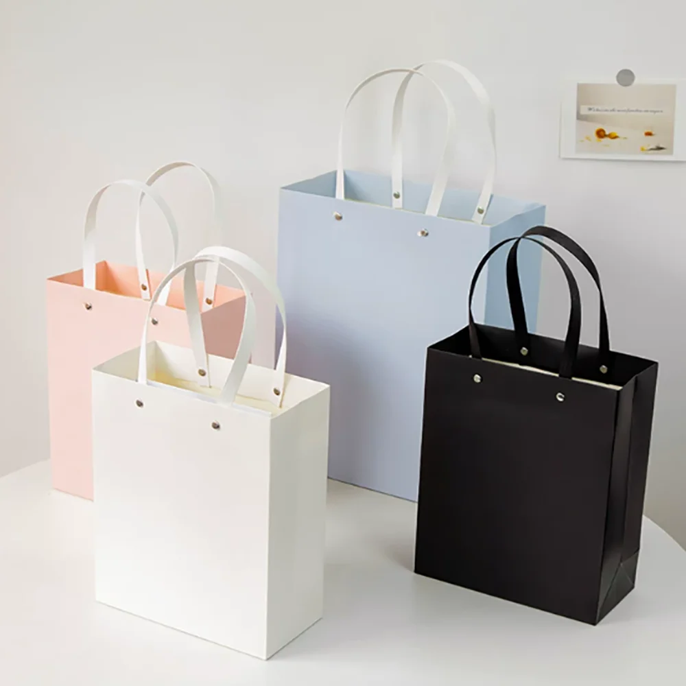 Weiße Modische Schmuck-Geschenktasche mit Nieten-Design und Henkel, Einkaufstasche, Tragbare Tasche für Kleinunternehmen und Reisen – Detail 7