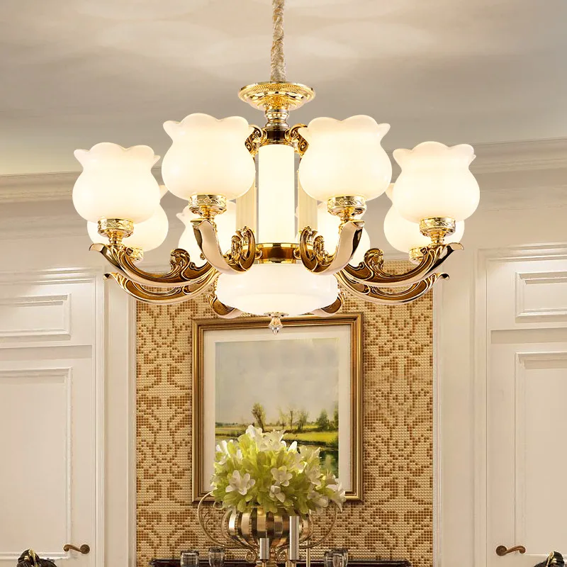 

Contemporary Chandelier LED European Luxury Living Room Restaurant Bedroom Villa Hotel Duplex Building Pendent Lamp