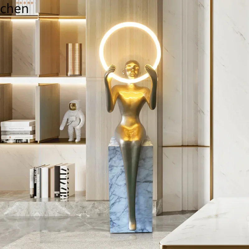 d2 Italian abstract figure sculpture floor lamp ornament model room villa living room