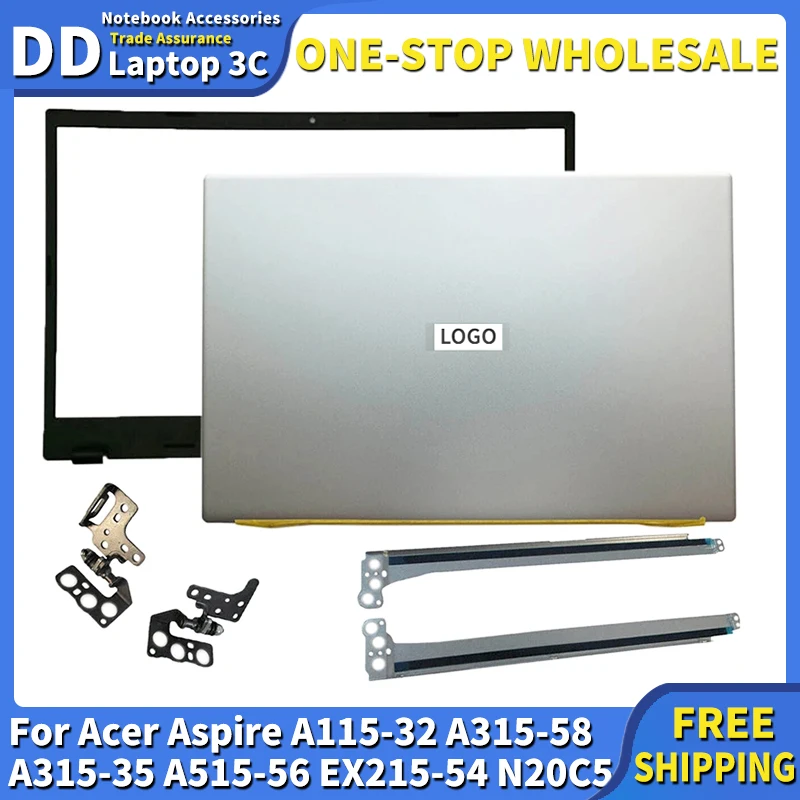 Imagem -01 - Tampa Traseira do Lcd do Portátil com Dobradiças Tampa Traseira Caixa da Tela Plástico Acer Aspire A11532 A31558 A315-35 A515-56 Ex215-54 N20c5 Novo tampa traseira do lcd do portatil com dobradicas tampa traseira caixa da tela plastico acer aspire a11532 a31558 a315 35 a515 56 ex215 54 n20c5 novo 01