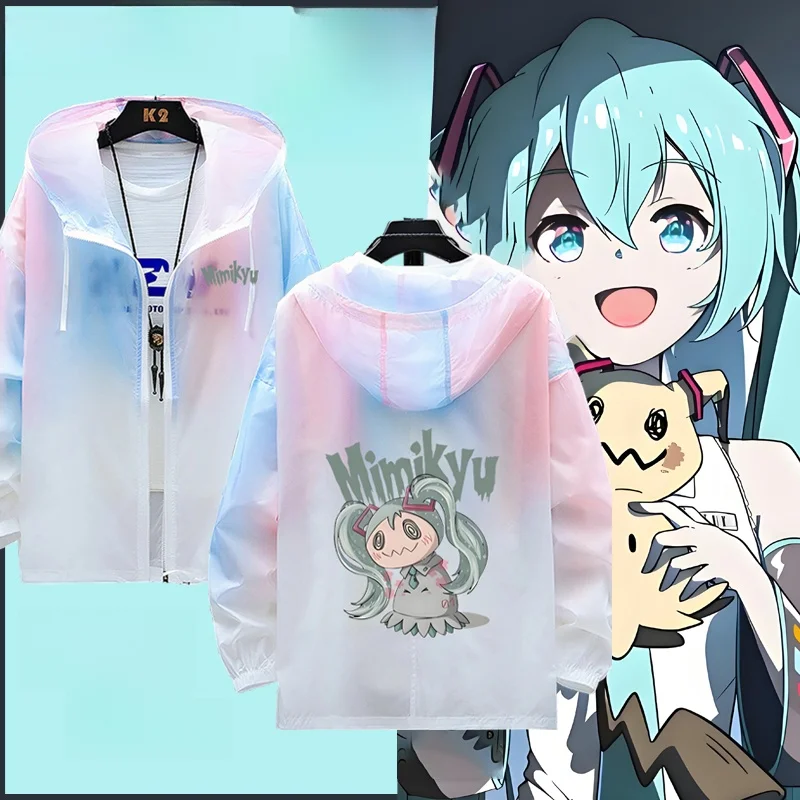

Anime Miku Cartoon Q Anime Future Miku Anime Outerwear ex Summer Long Sve Jaet Polyester Nylon Cosite Fiber