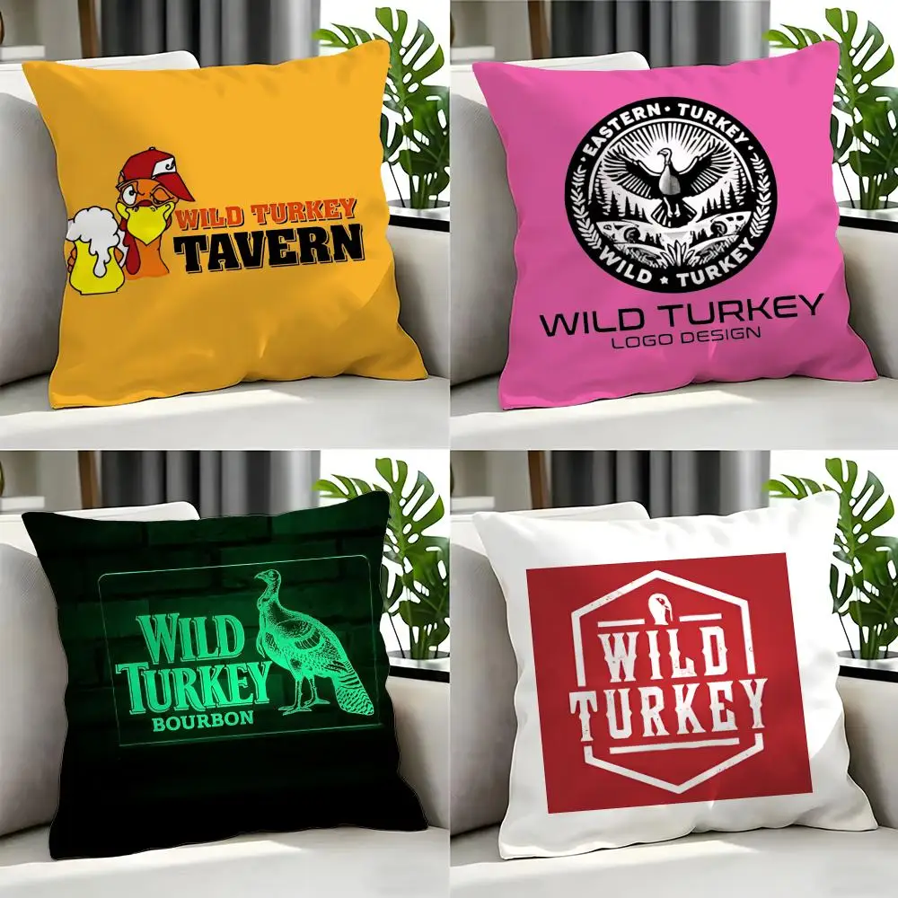 alcohol Wild Turkey Cushion Cover Cushion Cover Set 4Pcs 50x50 45x45 40x40 Pillowcase Decorative Sofa Home Decor