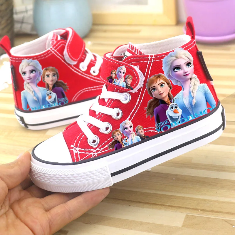 Disney children\'s new fall winter elsa Princess Martin boots for girls High tops for women High tops frozen casual shoes