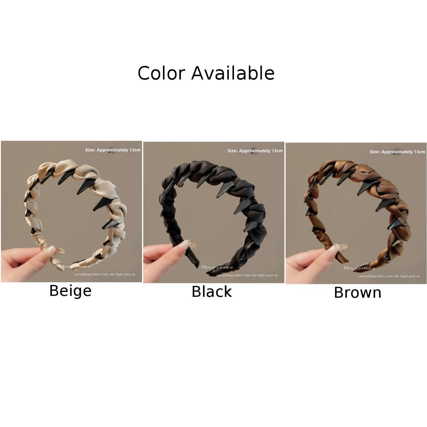 عصابة رأس نسائية ذات تاج عالٍ على الطراز الكوري للوجه الصغير وقبضة آمنة من البلاستيك خفيف الوزن للارتداء اليومي