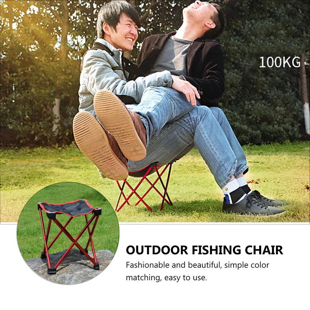 

1Pcs Outdoor Folding Stool Red L Strong Multipurpose Space Saving for Indoor Outdoor Activities Mini Camping Stool Convenient