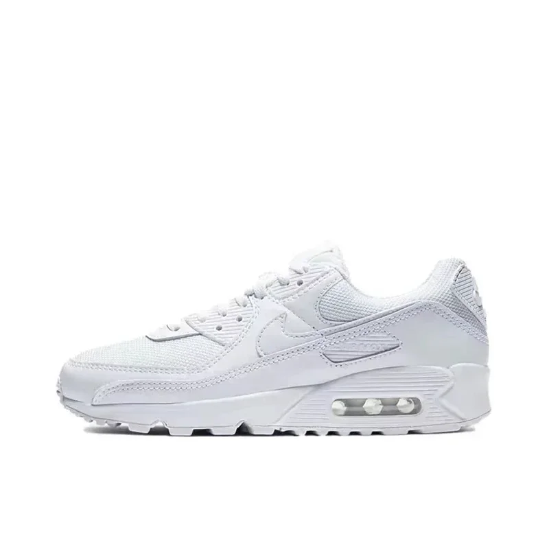 Nike Air Max 90 Recraft Triple White CN8490-100 Comfort Low-top Casual Running Shoes For Men