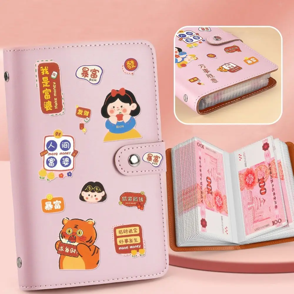 Get Rich Overnight 100 Envelopes Money Saving Challeng PU Save Money Mini Binder Savings Challenge Large Capacity Waterproof