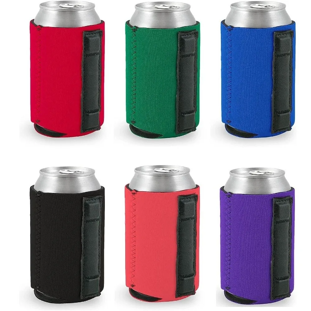 Portable 12Oz Magnetic Can Sleeve Neoprene Reusable Can Cover Non-Slip Condensation Resistant Drink Sleeves Parties