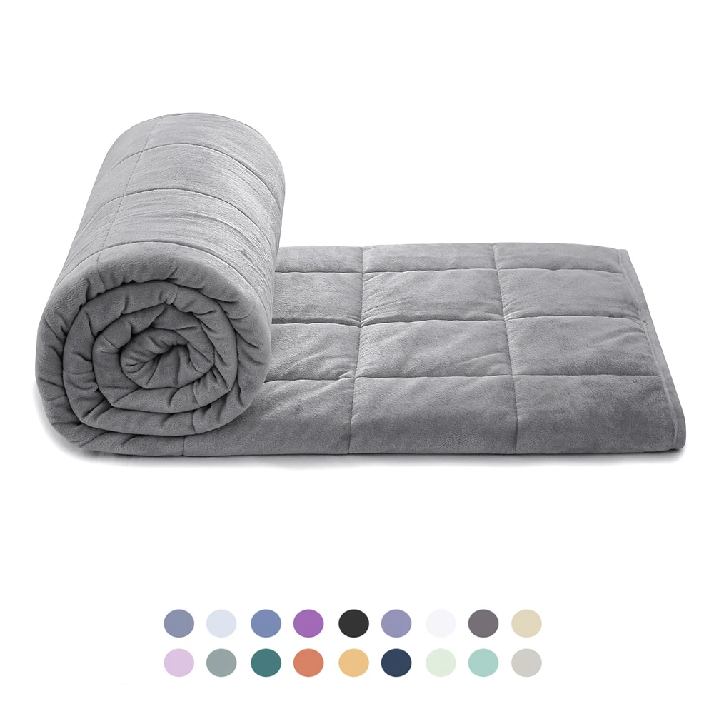 

Китайское производство: высококачественное утяжеленное стеганое одеяло с подогревом для людей с аутизмом, индивидуальный размер, однотонная ткань, для использования в самолете