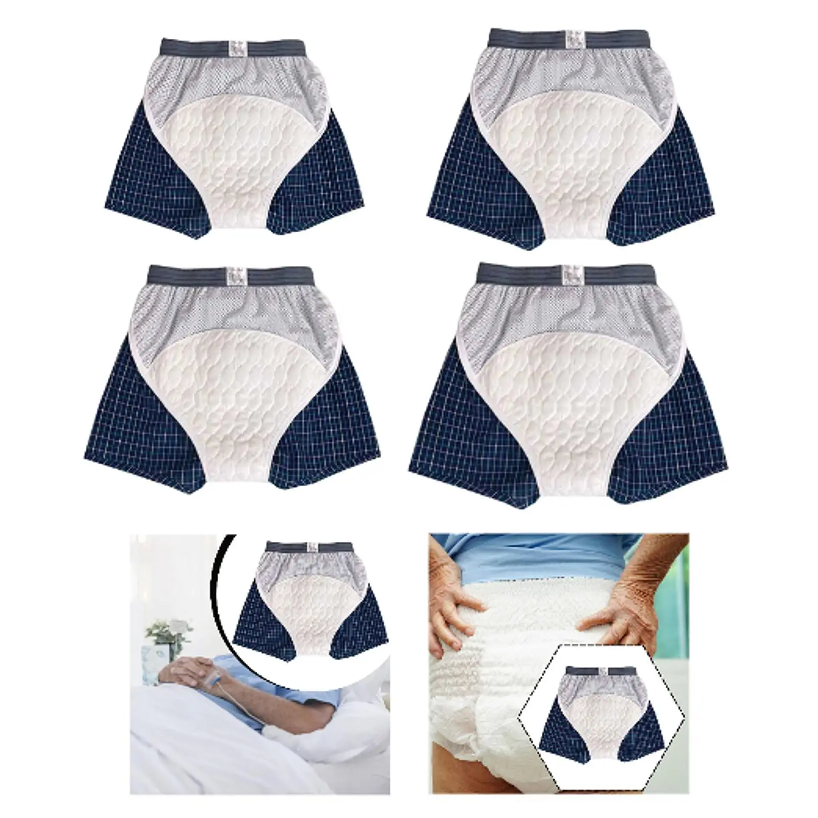 

Adults Cloth Diaper Elderly Portable Waterproof Washable Brief Senior People Protective Diaper Cover Incontinence Underwear Pant