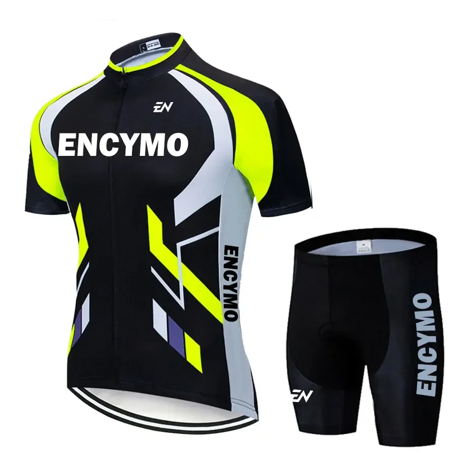 

ENCYMO 2022 Cycling Jersey Sets Yellow Bicycle Short Sleeve Cycling Clothing Bike Maillot Cycling Jersey Shorts