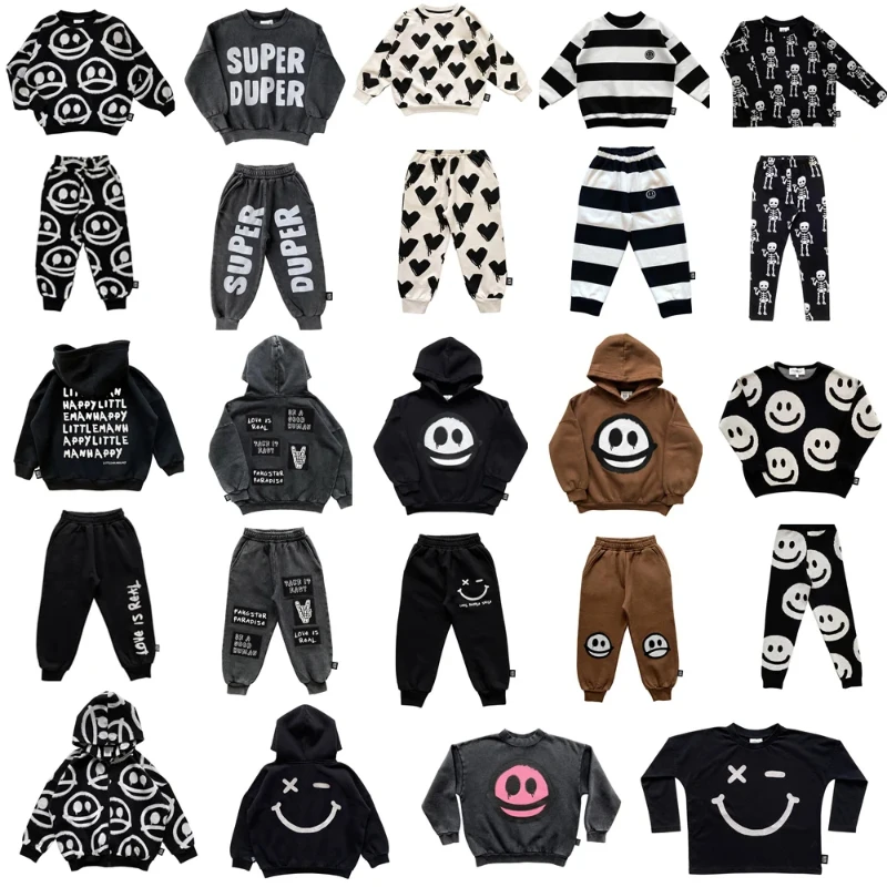 Boys Clothes LMH Brand 2024 New Autumn Baby Girls Sweater + Pants Two Piece Fashion Cartoon Coat Hoodie Toddler Kids Outfit Set