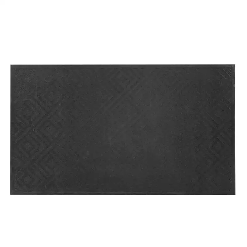 

Entryway Floor Covering 61.5 x 36 in For Hallway Balcony Garage Modern Stylish Carpet TPE Backing Heavy Duty Washable Industrial Rug Grey