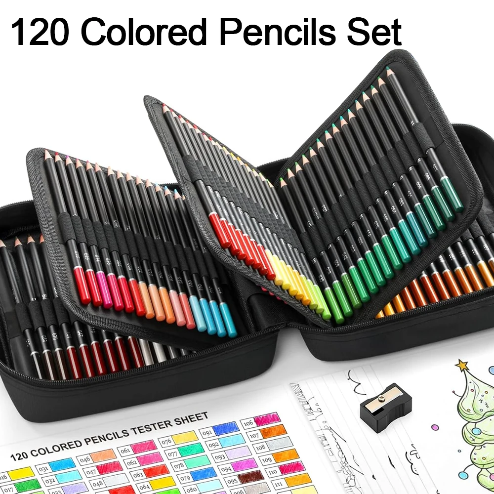 120 Pcs Colored Pencils Set With Bag Soft Core Oil Based Color Pencils for Adult Coloring Books Art Supplies Gifts for Adults