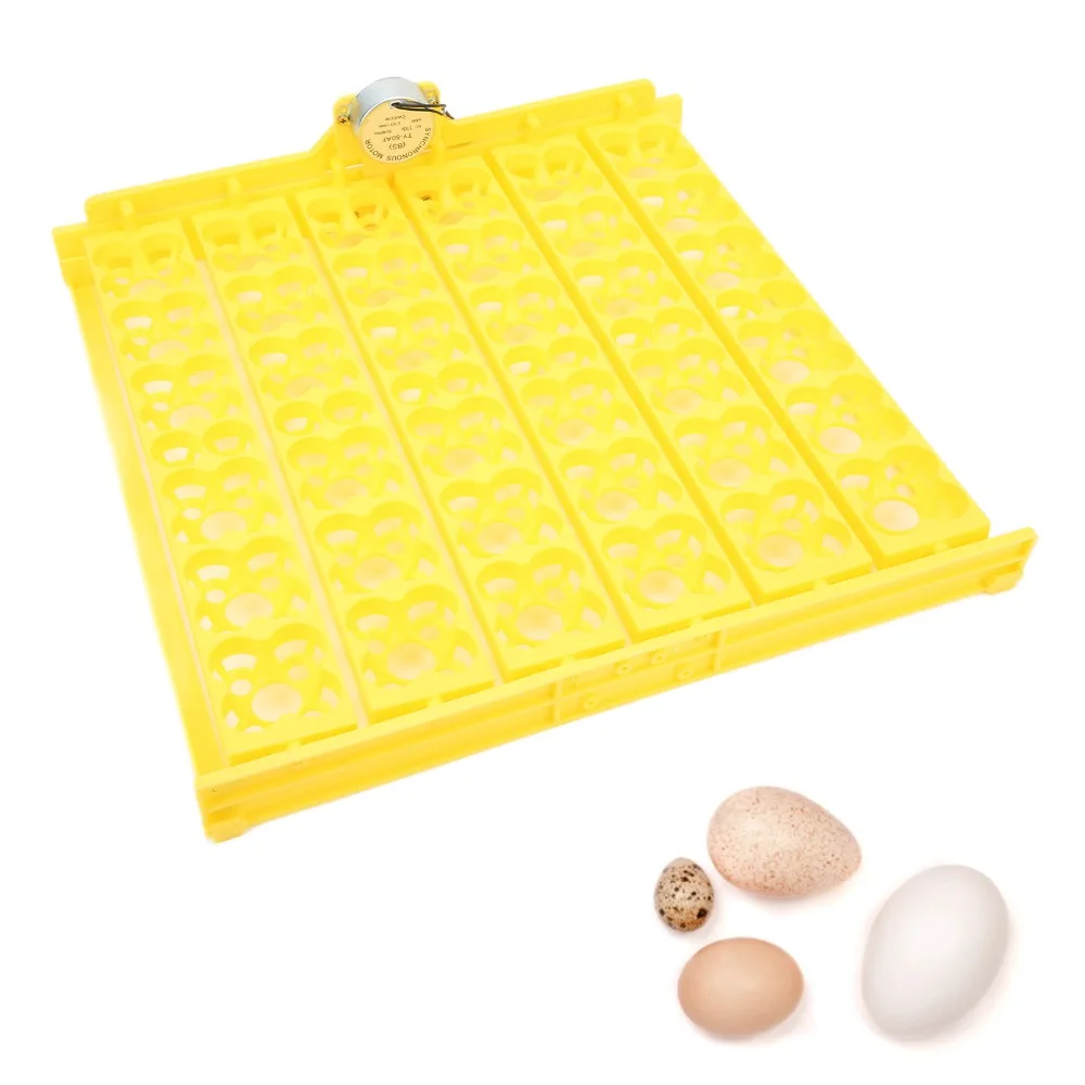 1set Adjustable AC 110V Egg Incubator Tray ABS Yellow Rolling Egg Tray Stable Motor Hollow Structure Incubator Accessory Farm