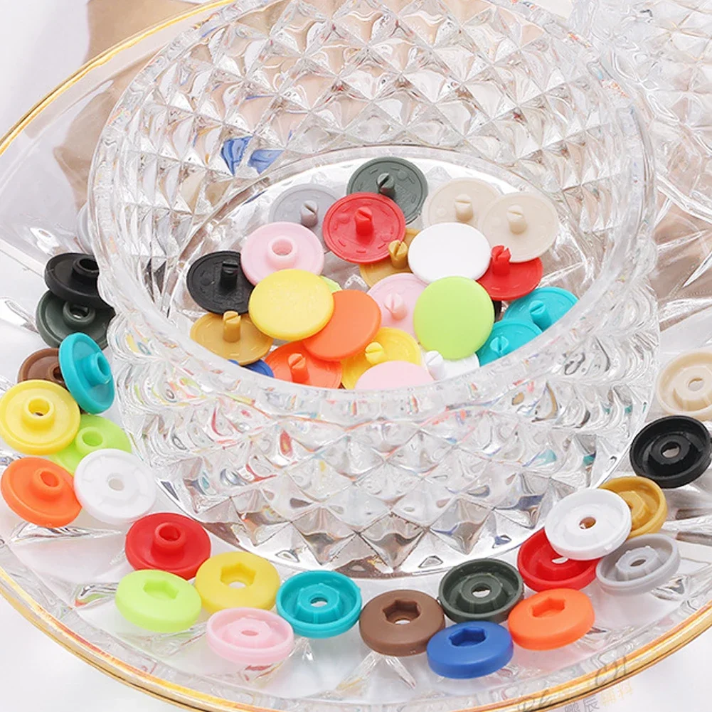 10sets Hand Press Type Round Snaps Buttons Tools Free T5 Button Fastener Snap Clothes Accessories DIY Crafts Sewing Accessories