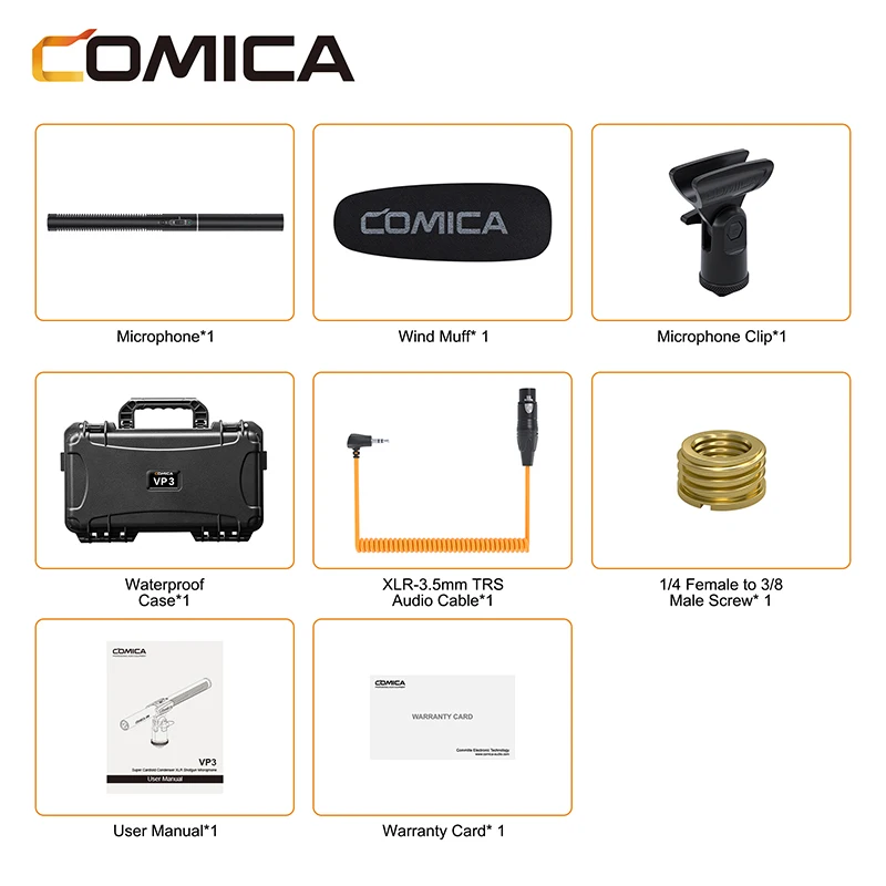 COMICA VP3 Super Cardioid Condenser XLR Shotgun Microphone for video shooting,live streaming, report and podcasting.