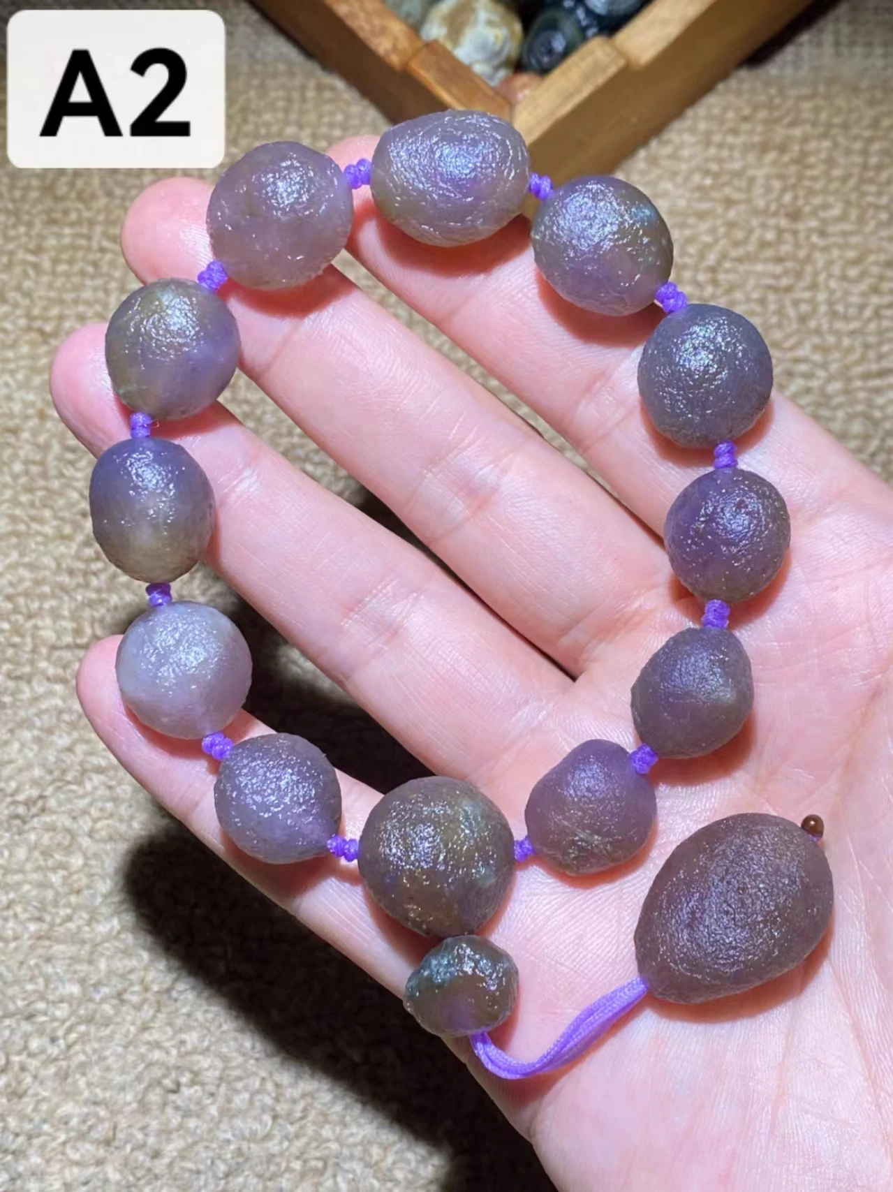 1pcs/lot Rare Collectible Noble Mystery Violet Gobi Agate Rough Stone Bracelet limited edition without any artificial treatment