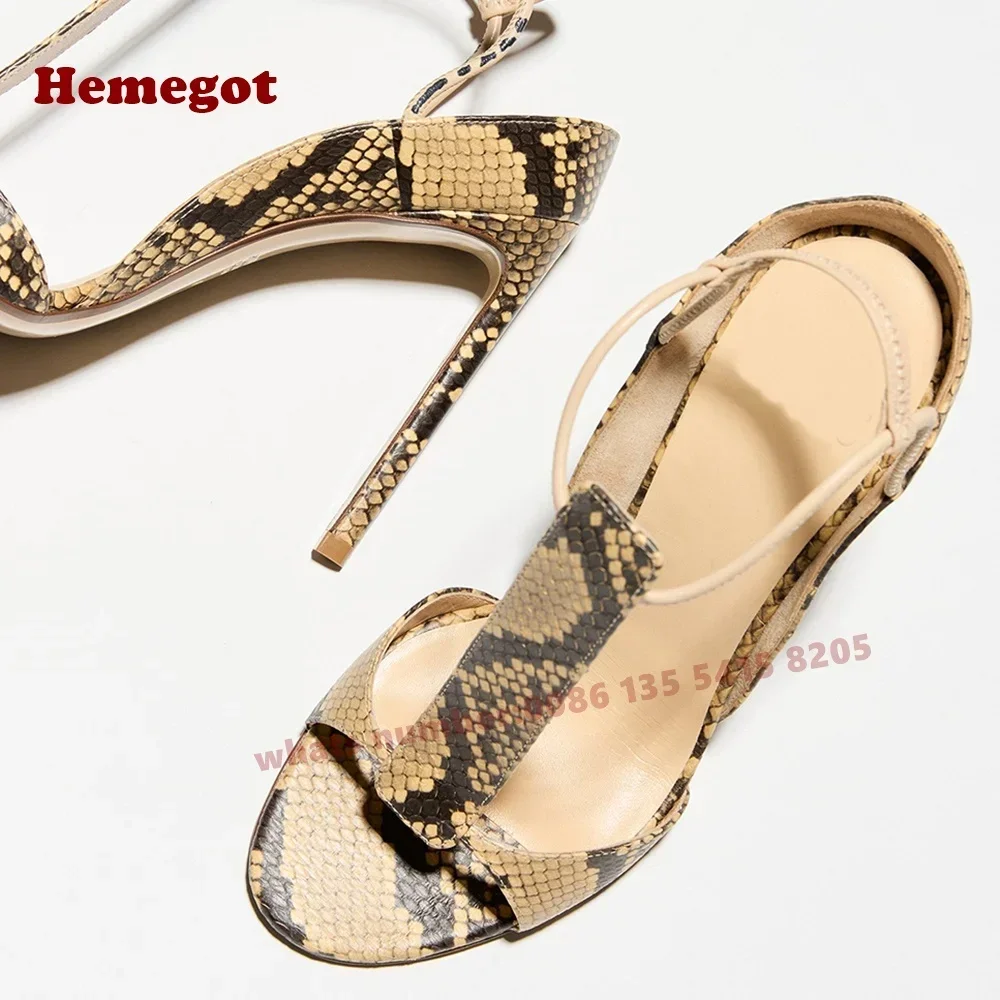 

Open Toe Suede Stiletto Heels Women's Sandals Snakeskin T-Strap Slingback Sandals 2025 Side Air Party Casual Shoes Luxury Sexy
