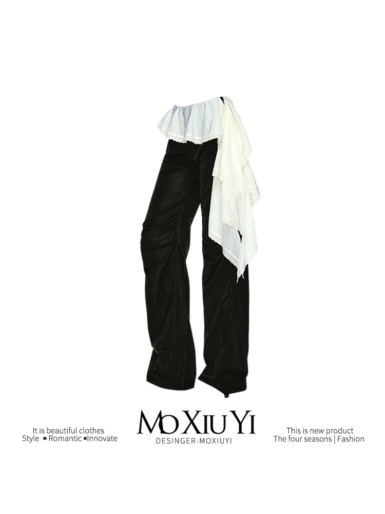 ballet-girl-sle-casual-straight-leg-pants-asymmetrical-hem-lace-long-pants-women's-loose-fit-trousers-spring-summer-faion