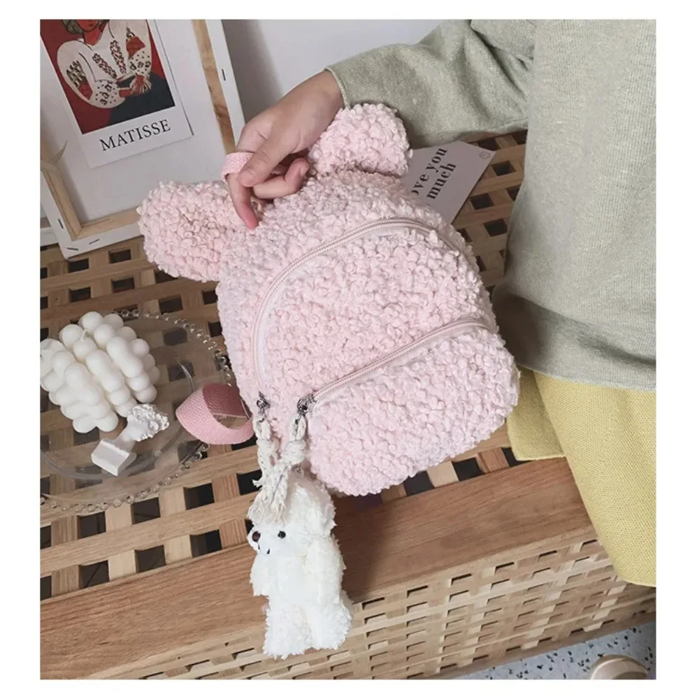 Rabbit Little Woolen Eared Rabbit Bag Plush Mini Lamb Rabbit Plush Backpack Bear Cute Kids Bear Plush Backpack Holiday Gifts