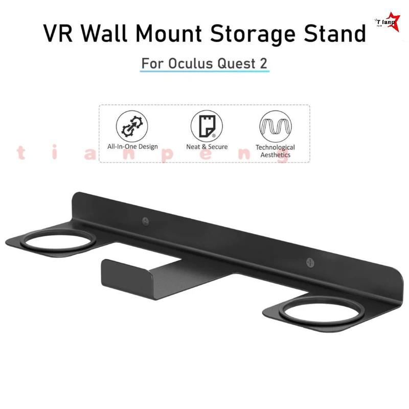WYORESY For Quest2 Quest3 Quest3S Wall Mount Bracket VR Headset Display Holder Game Gear Storage Organizer Space Saving Accessor - view 5