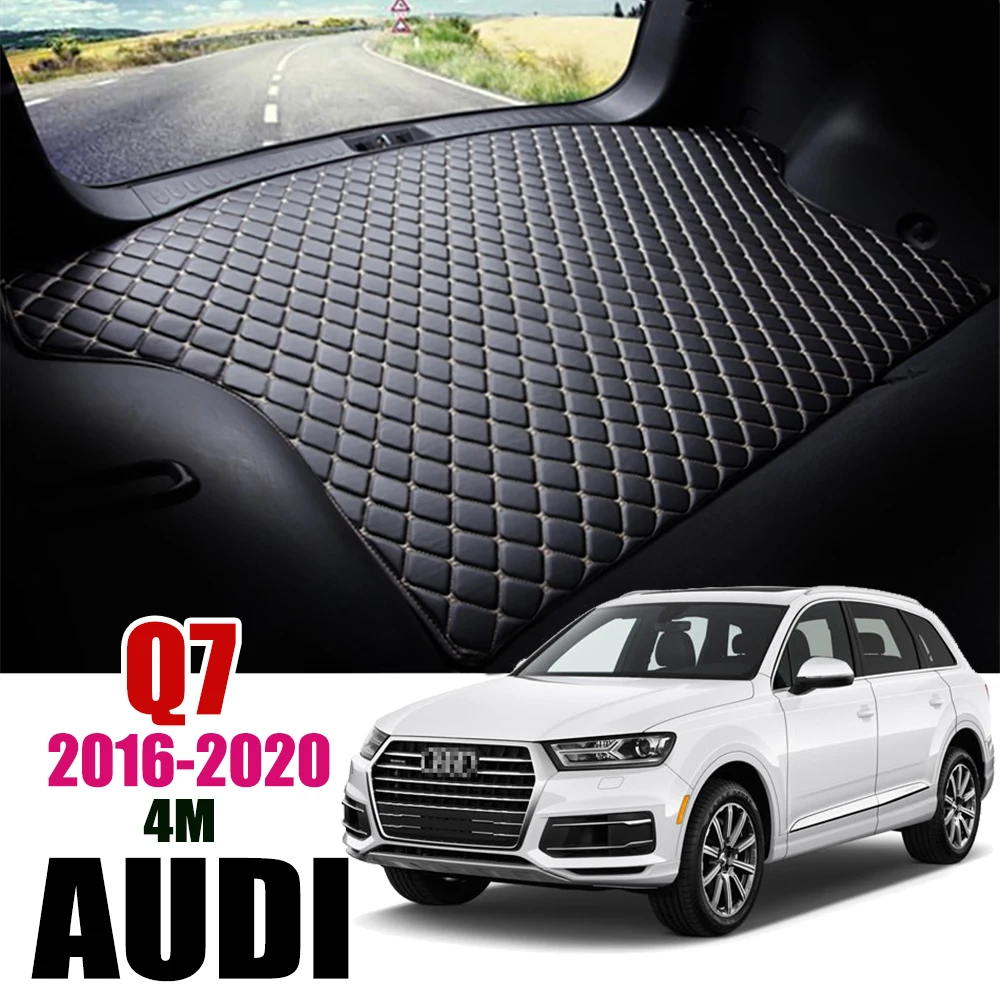

Car Trunk Storage Pads Leather For Audi Q7 4M 2015 2016 2017 2018-2020 Cargo Tray Rear Cover Waterproof Floor Mat Accessories