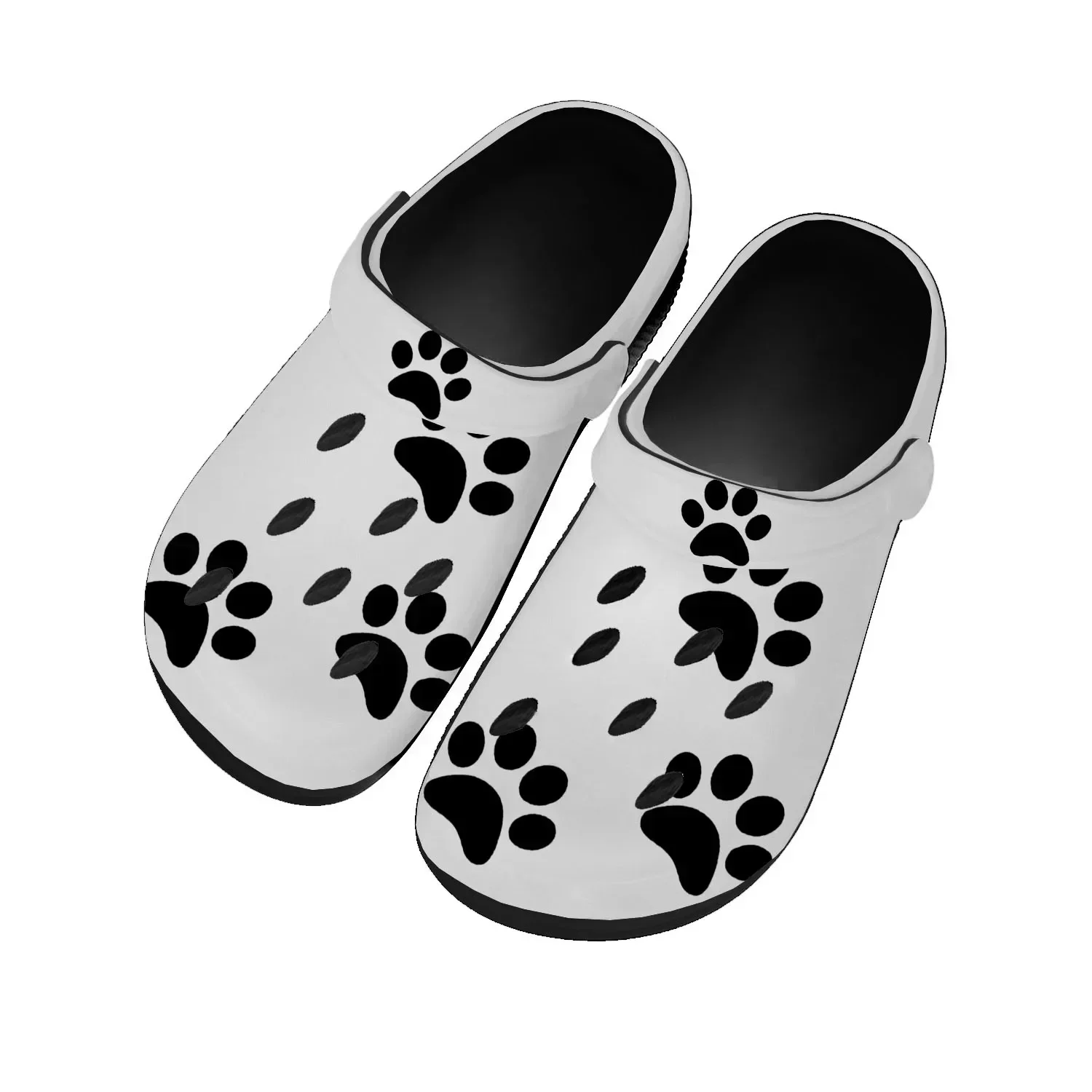 Dog Paw Print Pet Dog Home Clogs Custom Water Shoes Mens Womens Teenager Shoe Garden Clog Breathable Beach Hole Slippers Black