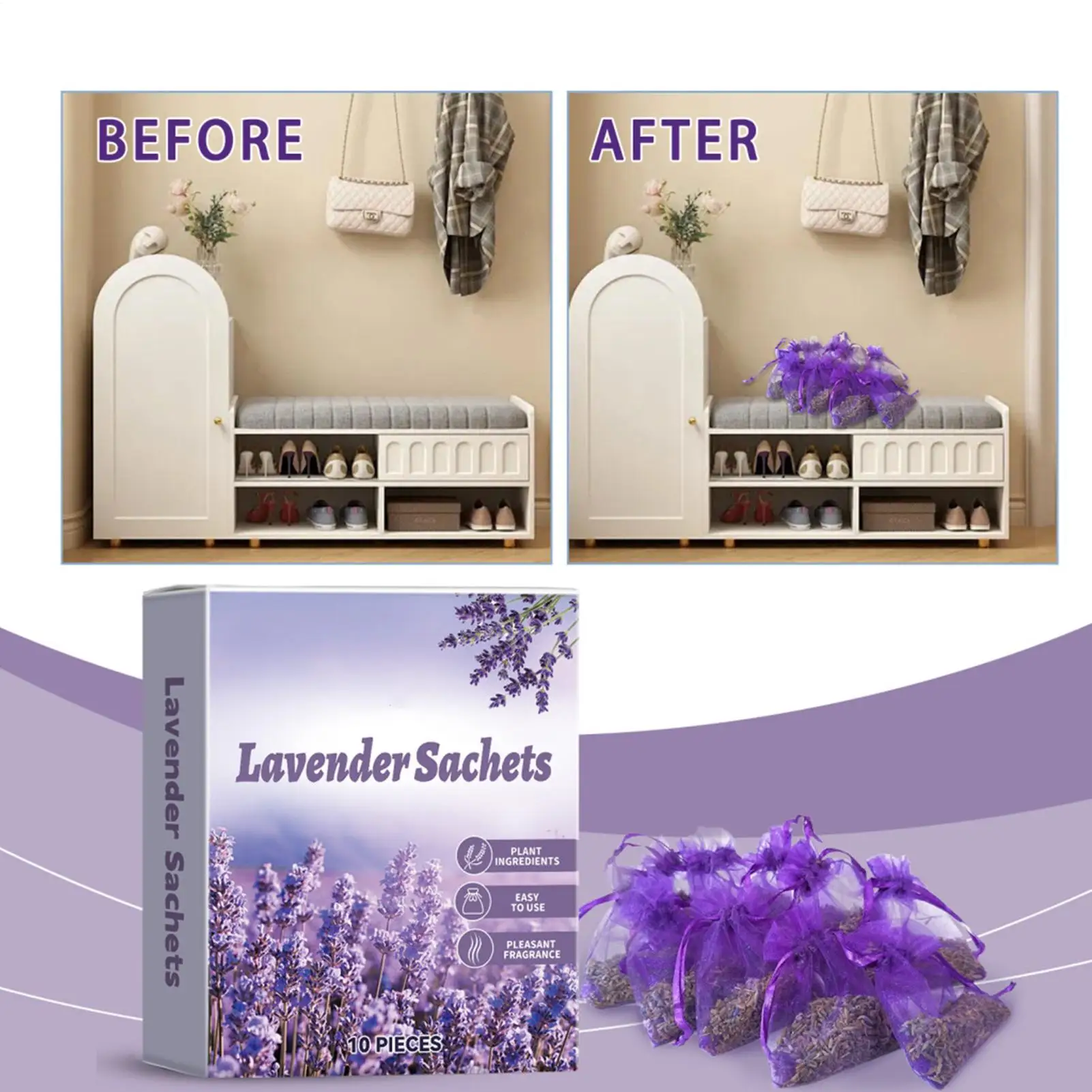 10 pçs saquinhos de lavanda sacos naturais saquinhos de lavanda seca à prova de traça para gavetas e armários cheiro forte aromas frescos