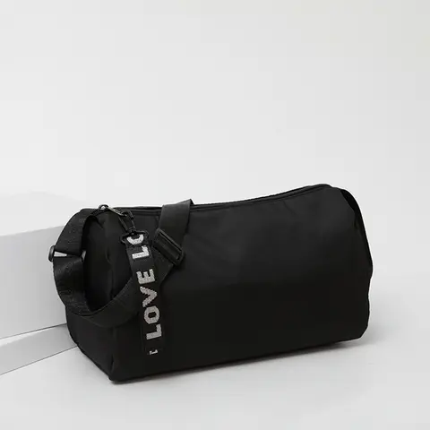 여성용 미니멀리스트 버킷 백 대용량 크로스바디 백, 조절 가능한 레터 프린트 스트랩, 매일 출퇴근 쇼핑용