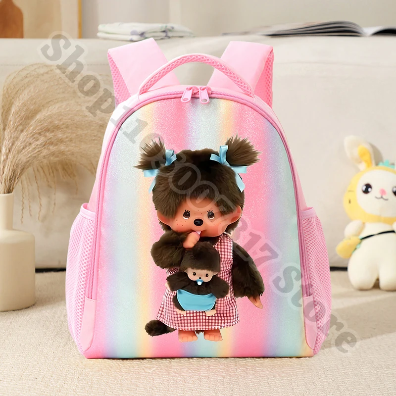 

Kids Girl Cartoon Casual Schoolbag School Supplies Monchhichied Anime Cute Backpack Children Fashion Printed Book Bag Gifts 2026