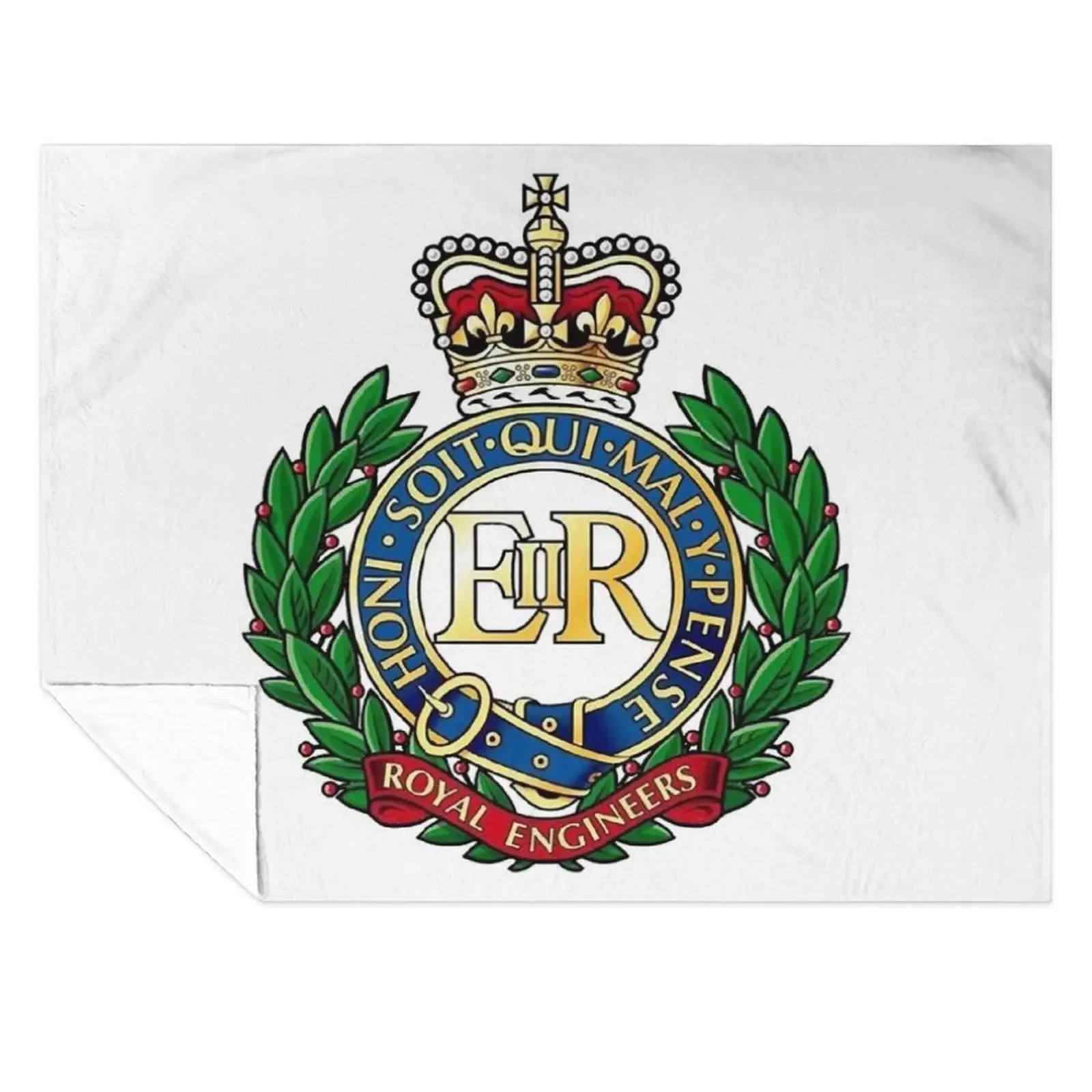 

Royal Engineers. Badge. On Navy. Classic Throw Blanket Hairys Designers Furry Large Blankets