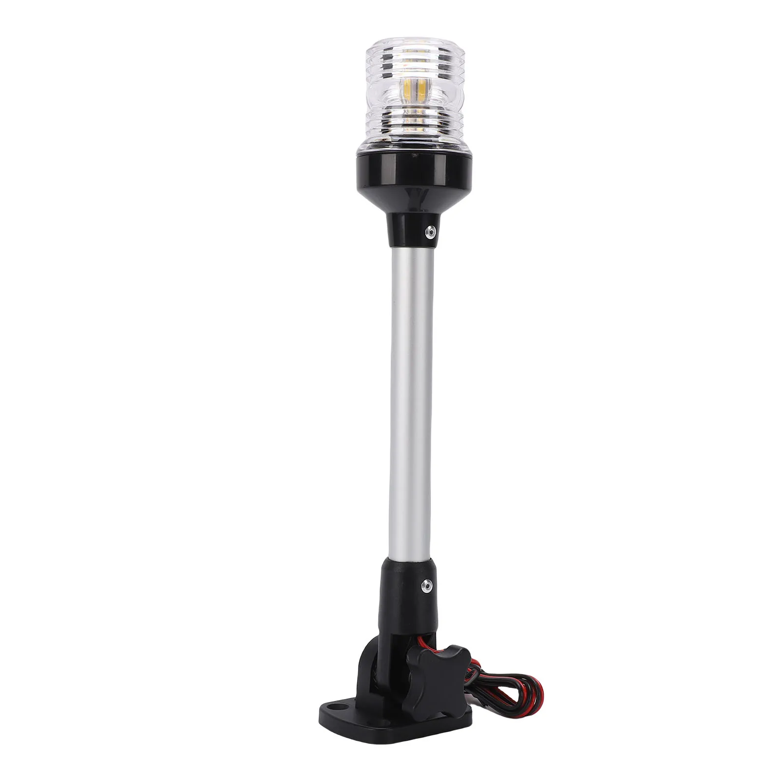 Boat Stern Light White LED All Round Waterproofing Pontoon Navigation Light for Marine Jon Boat 12inch Fold Down Stern Light