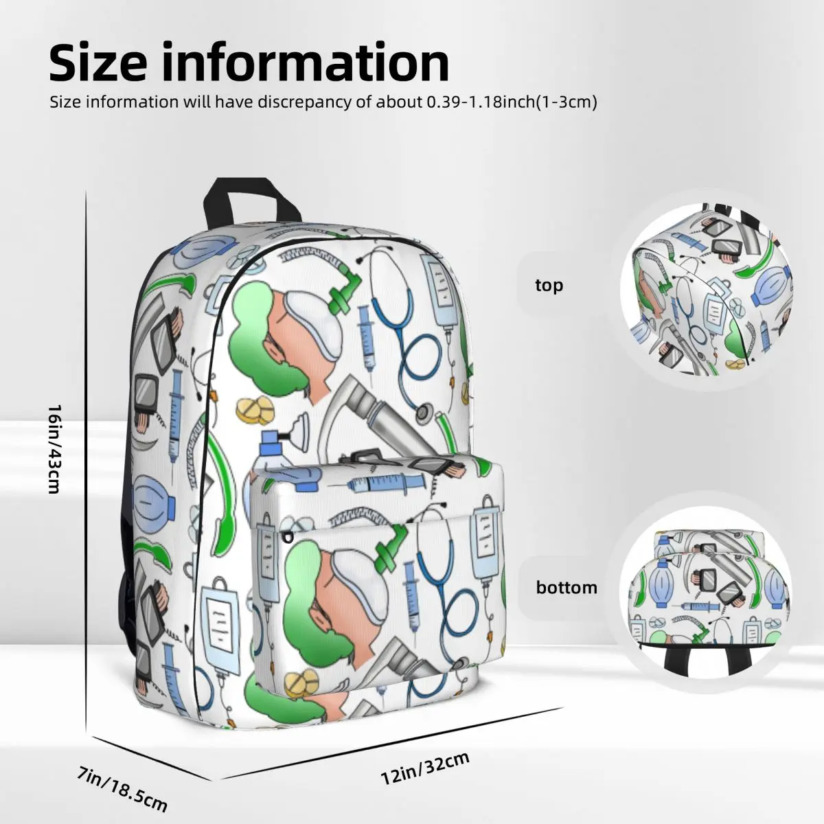 Anesthesia Backpacks Large Capacity Student Book bag Shoulder Bag Laptop Rucksack Casual Travel Rucksack Children School Bag