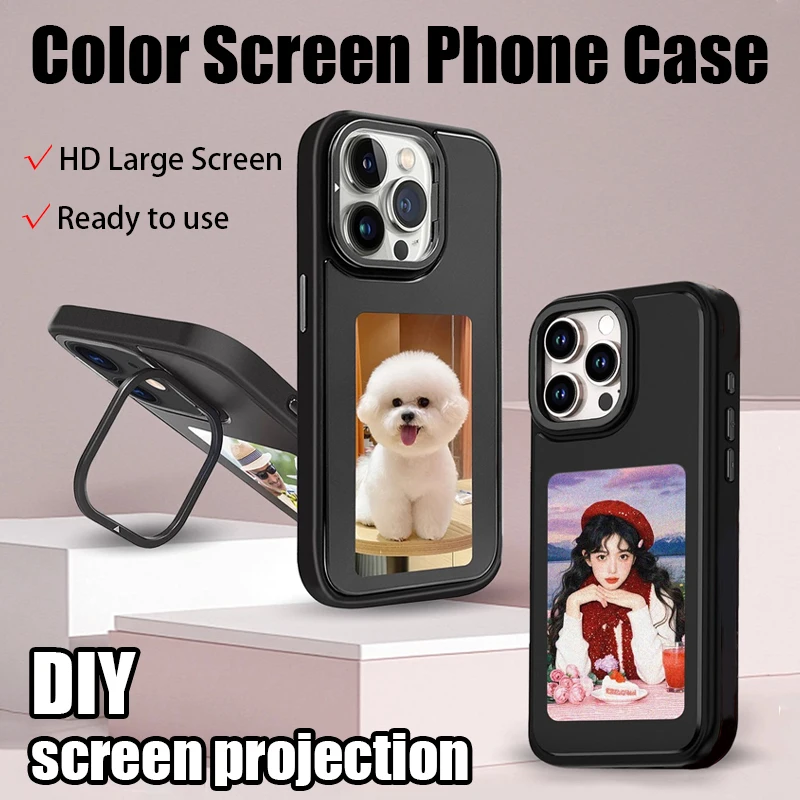 

Четырехцветный чехол для телефона с чернильным экраном «сделай сам» для цветного экрана дисплея для IPhone 16 Pro Max 15 14, защитный чехол NFC