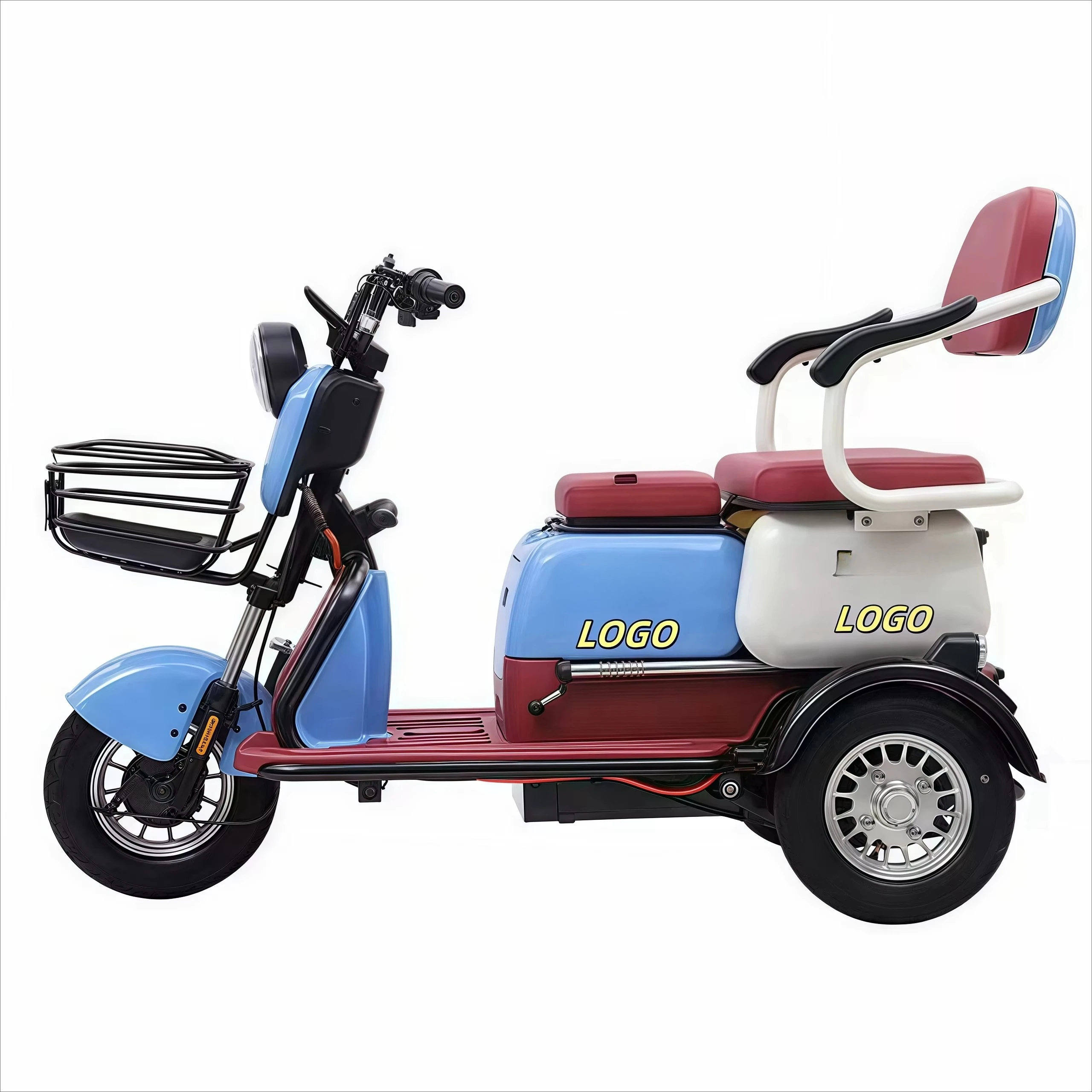 DXY600W 800W electric tricycle, household small scooter, three-seat adjustable electric tricycle, three-person tricycle