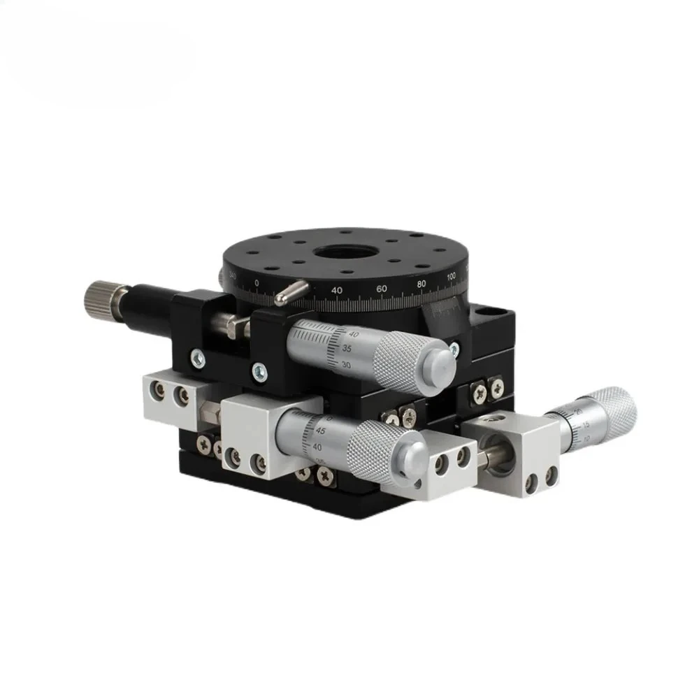 XYR Axis 60mm LS60 L LS60 LM Micrometer Manual Trimming Platform Translation Table and Rotary Table Cross Rail  linear rail