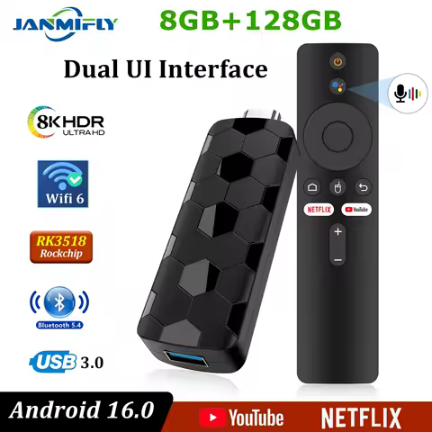 Factory Directly R3+ TV Stick 8K Android 16 Rockchip RK3518 2.4G&amp;5GWifi 8GB 128GB tv box Fast tv stick Support Google Bluetooth