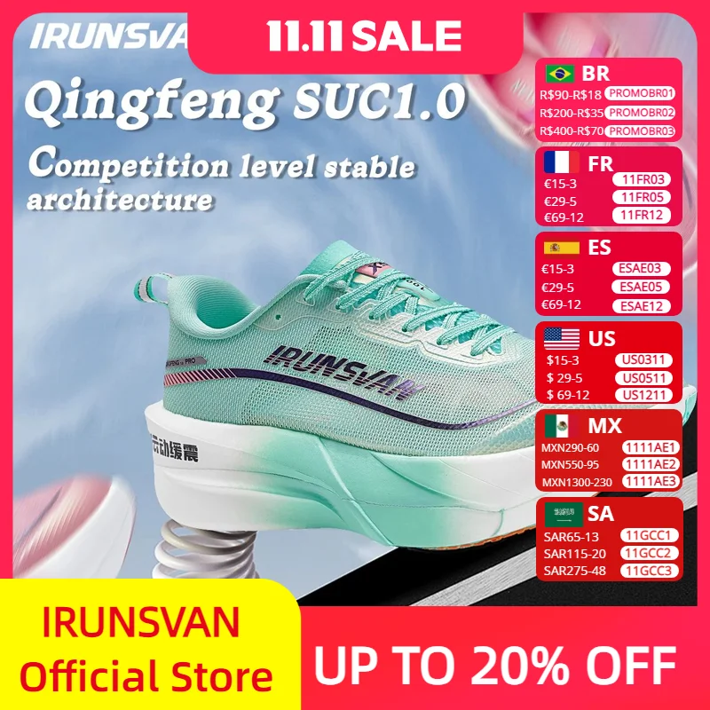 

IRUNSVAN True Carbon Plate с полной ладонью — легкие марафонские гонщики, вспомогательная средняя подошва из ЭВА, дышащий и прочный дизайн