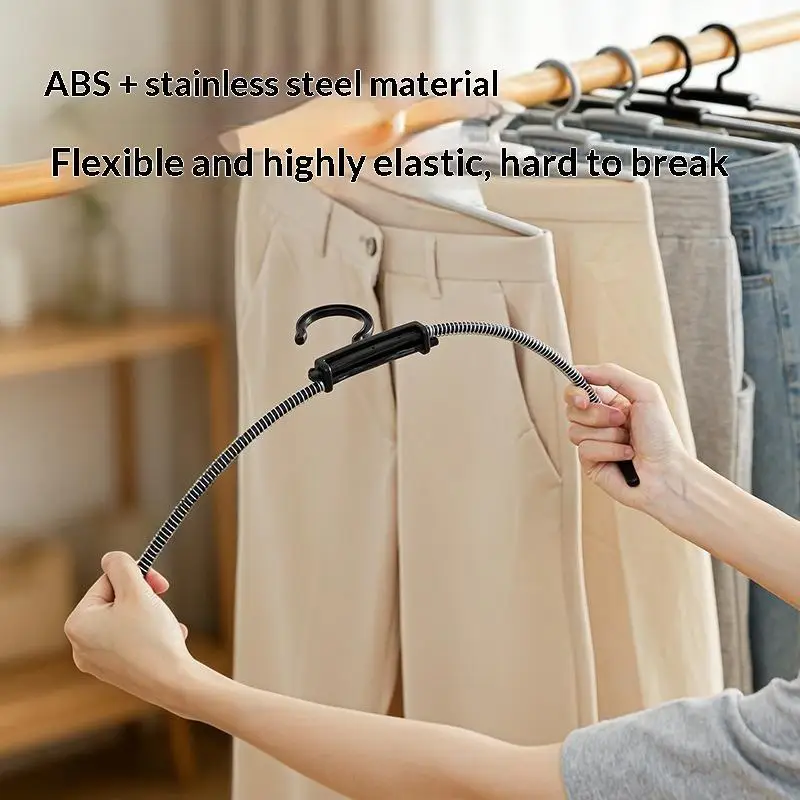 Metal Anti-slip Adjustable Clothes Hangers Stretchable Trouser Skirt Holders for Small Space Closet Organization