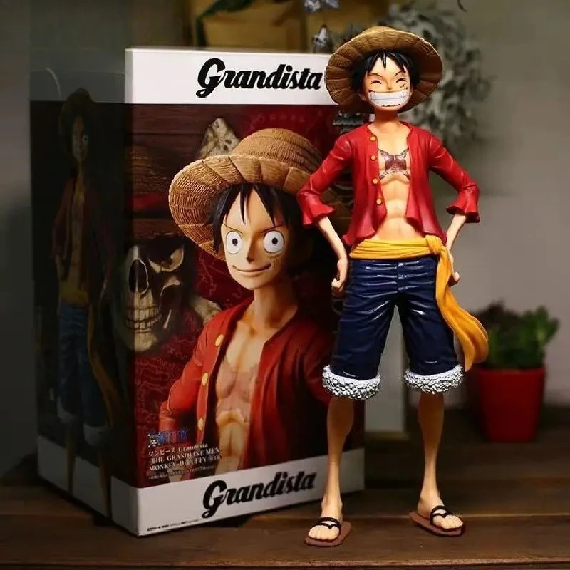 Popular Anime Monomer Handmade Optimistic Confidence Three sided Variable Luffy Action Model Toy Set Birthday Gift