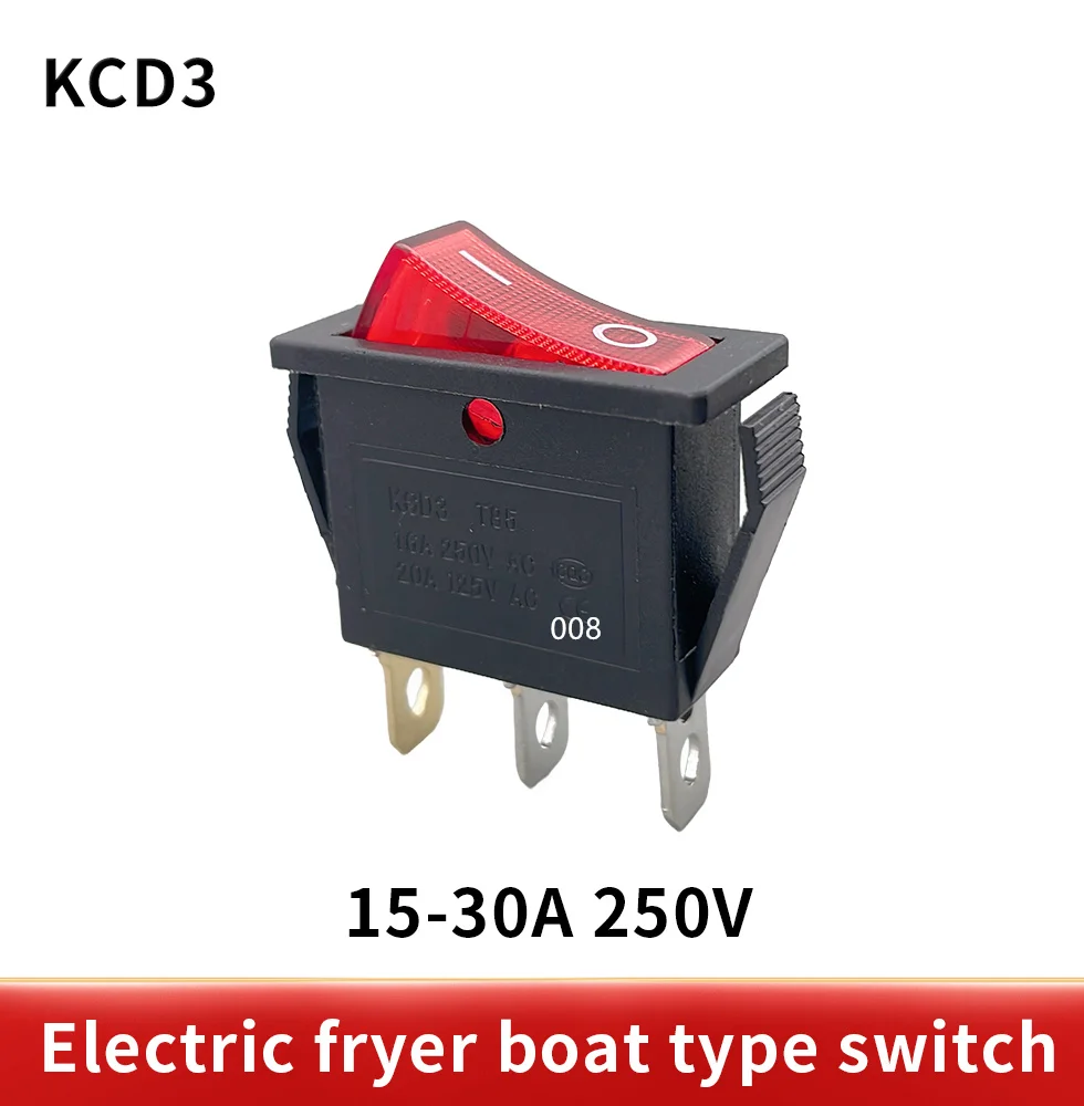 Promotion! 10Pcs 3 Pin SPST Neon Light On/Off Rocker Switch AC 250V/10A 125V/15A KCD3 red