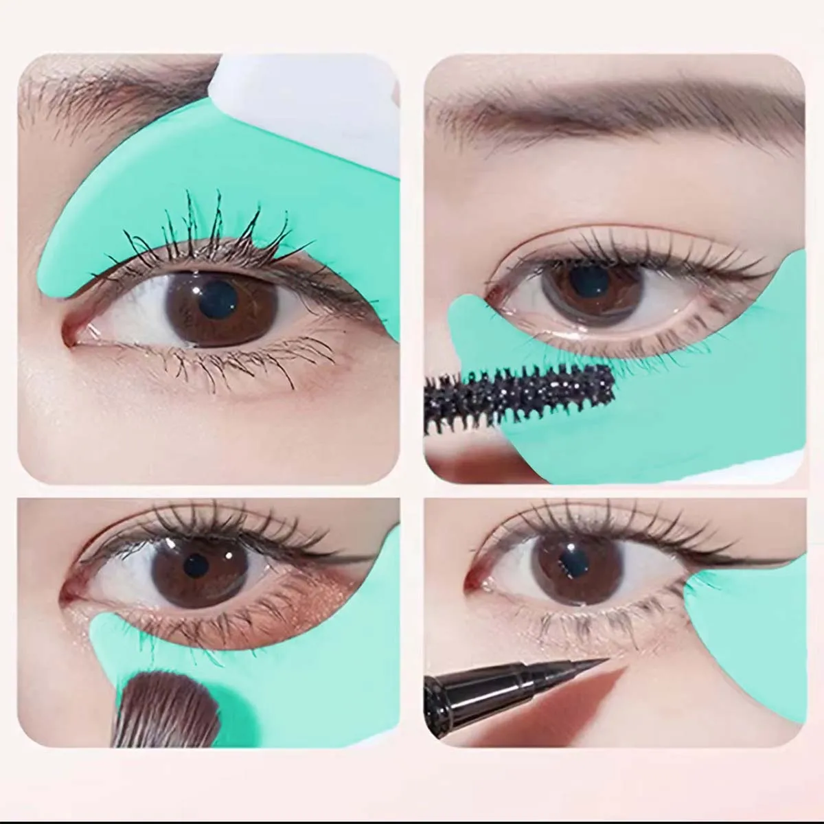 Multi Functional Eye Makeup Assistant แปรงภายใต้ขนตาวาดอายไลเนอร์ใช้อายแชโดว์ซิลิโคน Crescent Baffle เครื่องมือ